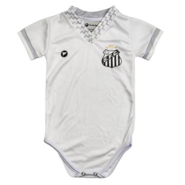 Imagem de Body Santos Bebe Recem Nascido Premium 2025 Oficial Torcidababy, Branc
