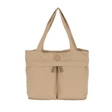 Imagem de Bolsa Tote Em Náilon Com Bolso Frontal - Up4you, Bege, Único