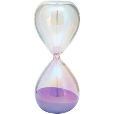 Imagem de Ampulheta Home&Co 19x8x8cm Vidro Furta-Cor Enfeite Decoração para Sala