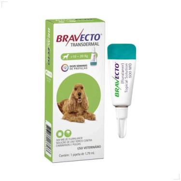 Imagem de Antipulgas Bravecto Transdermal Cães 10 a 20 kg 500 mg Medida:500mg, 5