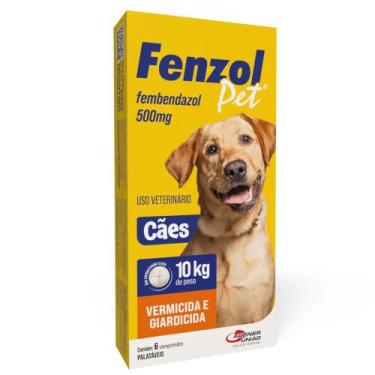 Imagem de Vermífugo Fenzol Pet 500mg com 6 Comprimidos - Agener União