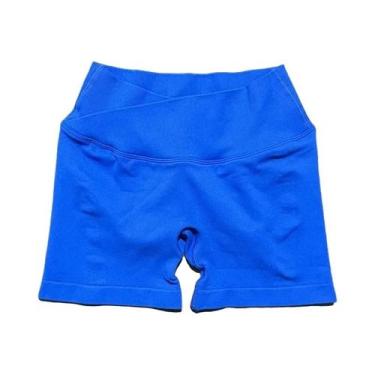 Imagem de Shorts De Yoga Sem Costura Para Mulheres Com Cintura Cruzada De 4,5 Po