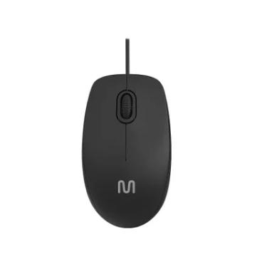Imagem de Mouse Com Fio Multi Mf400, Conexão USB, 1200DPI, Cabo De 180cm, 3 Botões, Clique Silencioso, Preto - Mo386