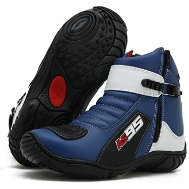 Imagem de BOTA MOTOCICLISTA DE COURO AS95 095 AZUL BRANCO (39, 095 AZUL BRANCO)