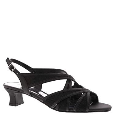 Imagem de Easy Street Sandálias femininas Tristen Mesh Inset, Cetim preto, 39