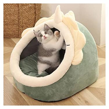 Imagem de Almofada para cães e gatos para animais de estimação, cama de gato doce, cesta quente para animais de estimação, almofada aconchegante para gato, casa, barraca muito macia, pequena para tapete de cachorro lavável, camas de gato (cor: C, tamanho: P (31 x 30 x 28 cm)