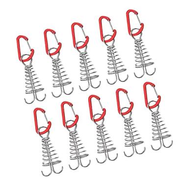 Imagem de Estacas de de 10 peças, cavilha de âncora de convés, cavilha de prego de toldo de para madeira para caminhadas ao ar livre, VERMELHO