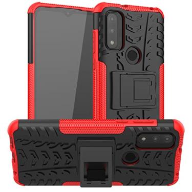 Imagem de YUNCHAO Caixa de telefone Para Motorola Moto g puro pneu textura de choque TPU+PC Caixa de telefone com suporte capa para celular