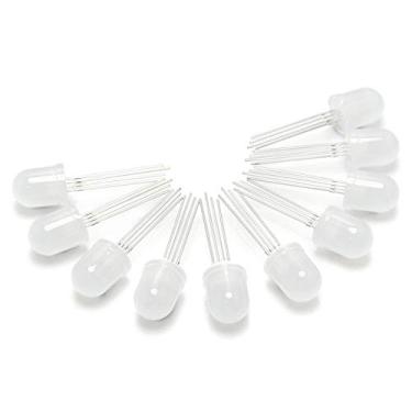 Imagem de Gikfun Lâmpada LED difusa RGB ânodo comum 4 pinos 10 mm super brilhante lâmpada para Arduino (pacote com 10 peças) EK1721