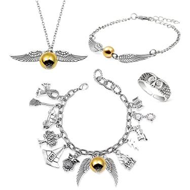 Imagem de Fancy Space Conjunto de pulseiras artesanais com tema de bruxaria – joias ajustáveis, presente de aniversário para crianças, meninas, mulheres, Medium, Metal, Sem Pedra Preciosa