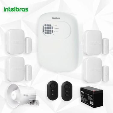Imagem de Kit Central De Alarme Intelbras + Sensores Bateria E Sirene