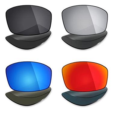 Imagem de Mryok 4 pares de lentes polarizadas de substituição para óculos de sol de embreagem Von com zíper - Stealth Preto/Silver Titanium/Fire Red/Ice Blue