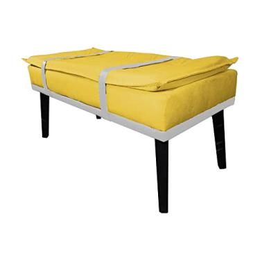 Imagem de Puff Decorativo com Cinto Branco Suede Cores - DS Estofados