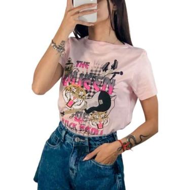 Imagem de Camiseta T-Shirt Feminina De Algodão The Queen Of Rock N Roll - Maf