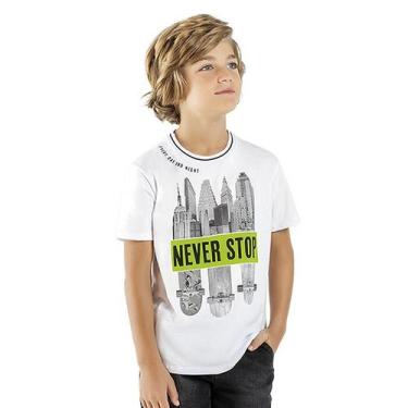 Imagem de Camiseta Infantil Manga Curta Branca Skate Ny Never Stop - Lemon Kids
