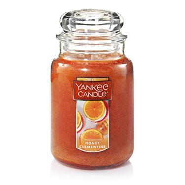 Imagem de Yankee Candle Vela de aromaterapia de pavio único com aroma de clementina de mel, clássica de 623 g, mais de 110 horas de tempo de queima, vela de outono em frasco de boticário, vela de outono