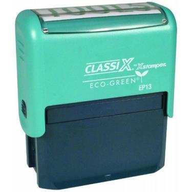 Imagem de Carimbo de mensagem Xstamper ECO-Green EP13 de plástico auto-tintado