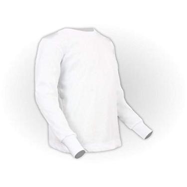 Imagem de Camiseta Lisa Manga Longa Infantil Poliéster Branca Tamanho 02