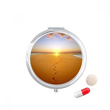 Imagem de Footprint Sunset Silk Road Camel Desert Pill Case Pocket Medicine Storage Box Dispenser Recipiente