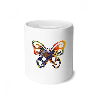 Imagem de DIYthinker Borboletas com estampa floral Graffiti caixa para dinheiro caixa de cerâmica porta-moedas presente de cofrinho