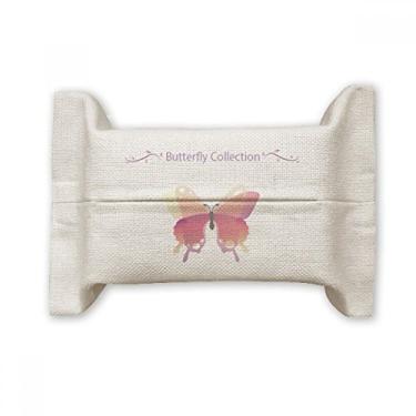 Imagem de Bolsa de linho de algodão para lenços faciais Coleção Pink Butterfly
