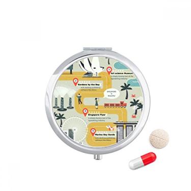 Imagem de Caixa de comprimidos de percurso Singapura com pontos famosos