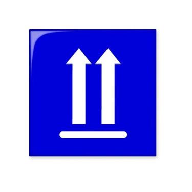 Imagem de Decalque brilhante de azulejo de cerâmica azul quadrado Upwards