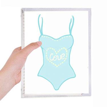 Imagem de Ilustração Azul Roupa de Banho Caderno Folhas Soltas Diário Recarregável Diário Papelaria