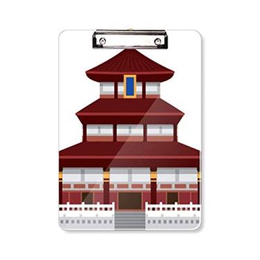 Imagem de China Architecture Temple Landmark Padrão Prancheta Pasta Bloco de Escrita Placa de Apoio A4