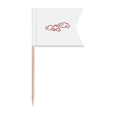 Imagem de Tradicional Graphics Bandeira de palitos de cultura chinesa com etiquetagem para bolo de festa, comida de queijo
