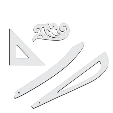 Imagem de Kit Réguas Corte Costura Modelagem Acrílico Costura Sn Fenix