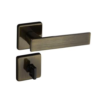 Imagem de Fechadura Quadra Roseta Quadrada Máquina 55mm Bronze Oxidado Banheiro Pado