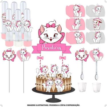 Imagem de Kit Festa #kf Gatinha Marie Forminha Tubete Topper