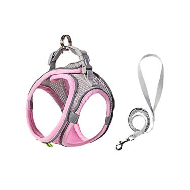 Imagem de Peitoral para cães – Arneses ecológicas e confortáveis – Luxuoso cabresto de malha macia – Altamente refletivo – Sem puxar e não engasgar para filhotes, gatos, raças de brinquedo e cães pequenos (rosa, PPP)