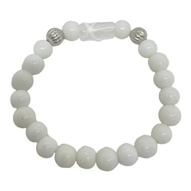 Imagem de Pulseira Xango Firma Branco Ayra Cristal e Silicone