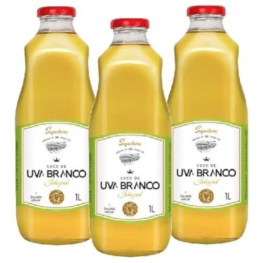 Imagem de kit 3 Suco de Uva Branco Integral SuperBom Garrafa Vidro 1l