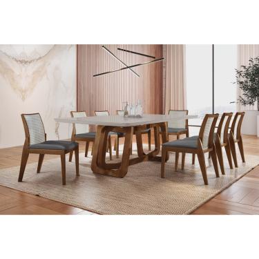 Imagem de Conjunto de Jantar Mesa com 8 Cadeiras Genova