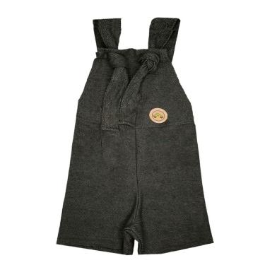 Imagem de Jardineira Bebe e Infantil Masculina Curta Moletom Jeans