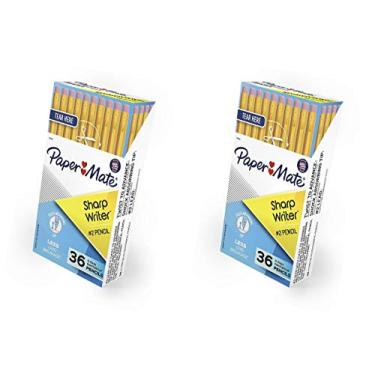 Imagem de Lapiseiras Paper Mate SharpWriter, 0,7 mm, HB #2, 36 unidades, amarelo - pacote com 2