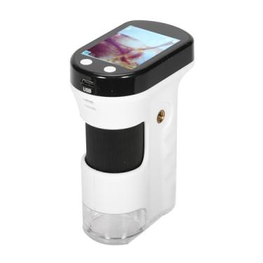 Imagem de CIADAZ Microscópio digital portátil Microscópio de bolso recarregável com tela LCD de 2,4 polegadas Mini microscópio portátil para crianças Biologia Lupas profissionais Lentes Câmera de microscópio Pr