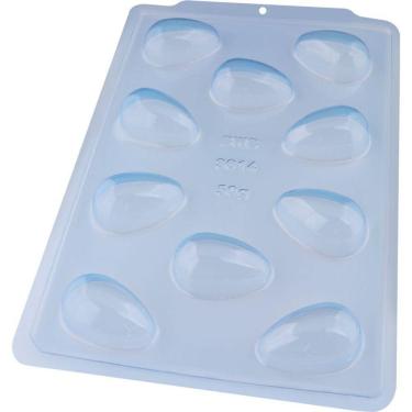 Imagem de 2 Formas especial  p/ ovo de pascoa liso 50g 3 partes c/ silicone bwb 3614