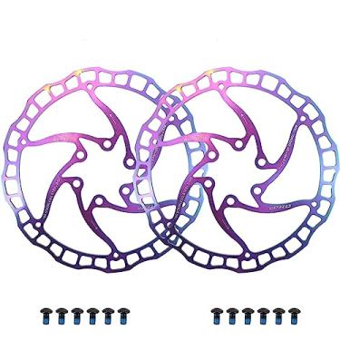 Imagem de DJC Rotor de disco de freio de bicicleta, 2 peças, disco de freio MTB 160 mm 180 mm com 6 parafusos, bicicleta de estrada MTB BMX e scooter disco de freio de aço (2 peças oilslick, 160 mm)