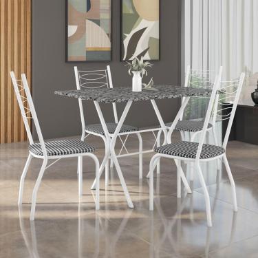 Imagem de Mesa de Jantar Retangular Fabone Miami com 4 Cadeiras Estofadas