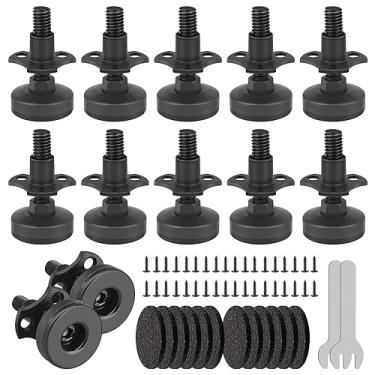 Imagem de ReFeltidolom Pés niveladores ajustáveis de 3/20.3 cm-16 fios, niveladores de móveis, pernas resistentes para mesa/armário/cadeira/sofá/bancada - base grande suporta 1,796 kg, pacote com 12