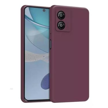 Imagem de Capa Capinha Compatível Motorola Moto G34 Aveludada - Premium (VINHO)