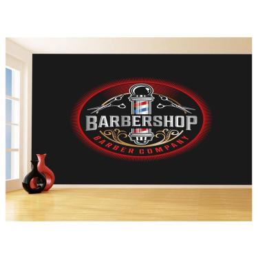 Imagem de Papel De Parede 3D Barbearia Barber Shop Logo 3,5M Brb35