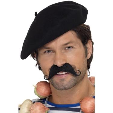 Imagem de Boina masculina Smiffy's, Preto, tamanho nico