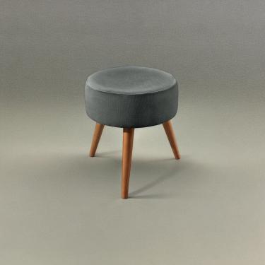 Imagem de Puff Banqueta em Madeira Maciça Lippe Cinza