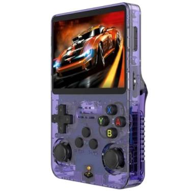 Imagem de Game Portátil R36s Tela IPS 3.5 64GB 15 Mil jogos (Roxo)