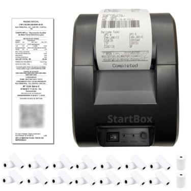 Imagem de Impressora Termica Pos Cupom Nao Fiscal 58mm Bluetooth e USB Compatível com todas as plataformas Smartphones e PC Tickts Pc Bivolt + 30 Bobinas Térmicas Branca 58mm com 16 Metros cada Rolo StartBox